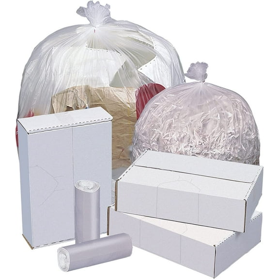 Highmark™ High-Density Can Liners, 12 Mic, 40 - 45 Gallons, 40" x 48", Natural, Box Of 250