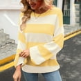 thumbnail image 2 of Fesfesfes Women Sweater Tops Tie Dye V-neck Loose Knitting Sweater Casual Long Sleeve Splicing Coat Clothes Sale, 2 of 9