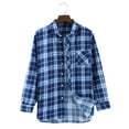 thumbnail image 2 of Shirts for Men 5XL Long Sleeved Spring Fashion Casual Plaid Comfortable Breathable Gathering Vacation Blue Button Down Shirt Sizes XXXXXL, 2 of 6