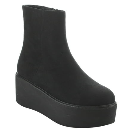 EK52 Women's Side Zipper Platform Lug Sole Ankle Booties EK52 Women's Side Zipper Platform Lug Sole Ankle Booties