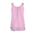 thumbnail image 4 of QWERTYU Tunic Blouses Size M Summer Tank Tops for Women Clearance Sleeveless Lace Plus Size Womens Clothes Pink XL, 4 of 7
