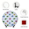 thumbnail image 4 of Cauagu Sea Turtle Whale Print Bone China Decorative Plate, Wall Mount Plate Holiday Decor Decorative Ceramic Plates with Stand Elegant Household Plates Decorative-8in, 4 of 6