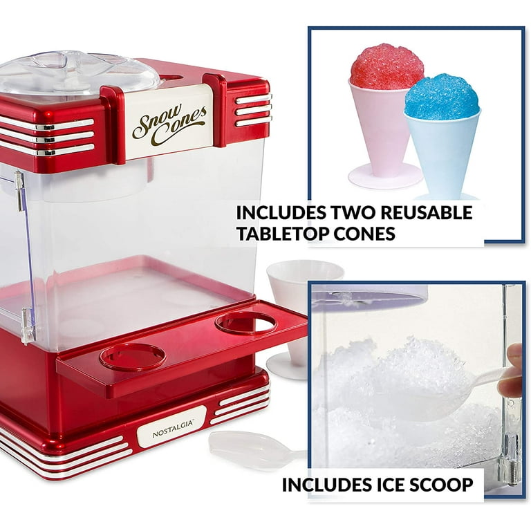 BENTISM Commercial Ice Crusher, Snowball Machine Commercial, Red Snow Cone  Machine