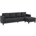 thumbnail image 1 of HOMCOM L Shape Sofa with Chaise Lounge 4 Seater Corner Sofa, Charcoal Grey, 1 of 10