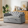 thumbnail image 2 of Grey Velvet Sleeper Sofa Bed, 2 of 5