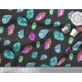 thumbnail image 3 of Soimoi Black Poly Georgette Fabric Crystal Stone Geometric Print Fabric by the Yard 42 Inch Wide, 3 of 3