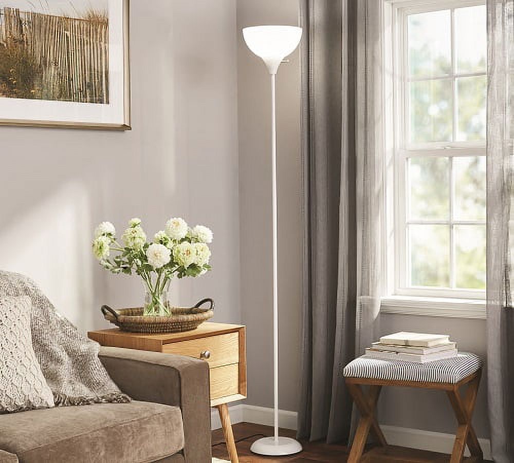 MAINSTAYS 71″ MODERN WHITE FLOOR LAMP WITH 3-WAY SWITCH