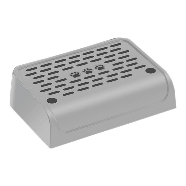 Arena para gatos, escalón y escalera, arena para mascotas, estribo, lavable, fácil de limpiar, mantiene el orden en el dormitorio, bandeja para arena Plata