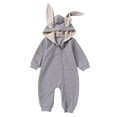 thumbnail image 3 of 0-18M Newborn Unisex Baby Boy Girl Rabbit Romper Cotton Cute Bunny Long Sleeves Zipper Hoodie Infant Bodysuits Jumpsuit Outfit, 3 of 10
