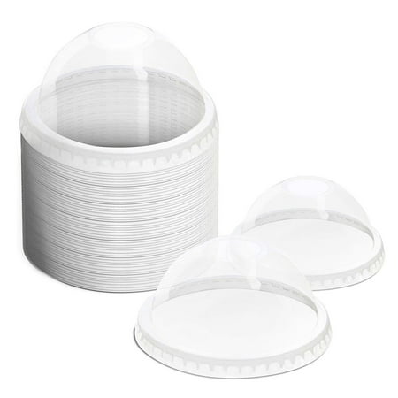 

50 Pack Clear Plastic Lids for 8 Ounce Ice Cream Frozen Dessert Cups