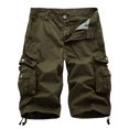 thumbnail image 1 of Monos Monos de color liso Pantalones casuales de 5 colores con múltiples bolsillos Pantalones de 5 puntos de moda para hombres, 1 of 5
