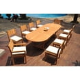 thumbnail image 4 of Grade-A Teak Dining Set: 10 Seater 11 Pc: 118" Double Extension Mas Oval Trestle Leg Table And 10 Veranda Chairs (2 Arm & 8 Armless Chairs) WholesaleTeak #WMVR86, 4 of 4