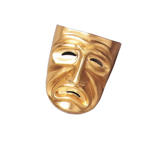 Gold Tragedy Mask Adult Halloween Accessory