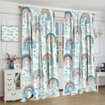 thumbnail image 4 of Rainbow Curtains for Kids Girls Cloud Rainbow Pink Sky Background Print Pattern Blackout Window Drapes for Bedroom Living Room Kitchen Cafe Decor （W42xL84 Inch） x2 Panels, 4 of 6