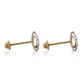 thumbnail image 4 of Aretes de oro 14k GIALLO Broquel Minimalist de oro blanco brillante y oro amarillo mate, 4 of 4