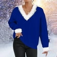 thumbnail image 5 of Women's Christmas Knit Sweater with Faux Trim, 5 of 8