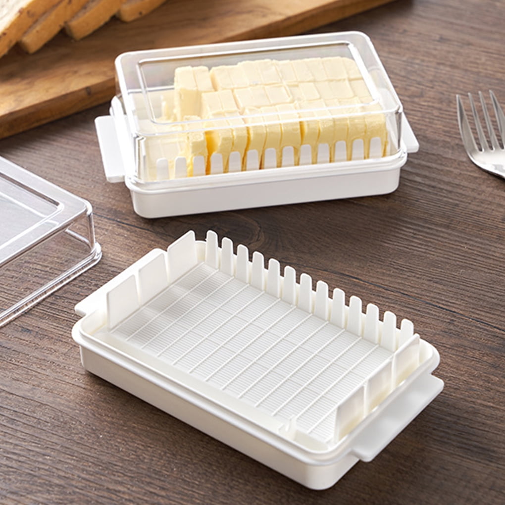 Récipient de stockage de beurre Beurre Boîte de conservation en plastique  Étui à fromage transparent Boîte de rangement pour tranches de beurre  Beurrier anti-poussière avec couvercle