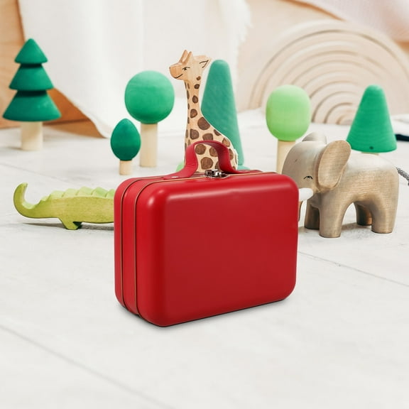 Supvox Rolling Suitcase Toy Storage Box Red Iron 1Set