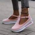 thumbnail image 2 of WILLBEST Sneakers for Women Wide Width Slip on Women Casual Shoes Fashionable New Pattern Simple and Pure Color Thick Sole Lightweight Comfortable Buckle Strap All Season Shoes, 2 of 5