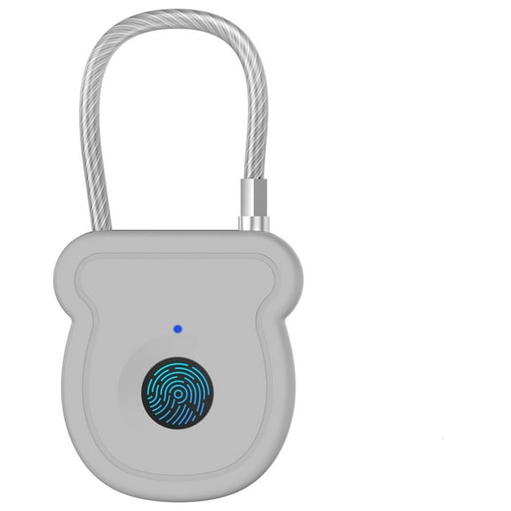 Fingerprint Padlock Lock , Biometric Metal Keyless Thumbprint Lock, USB Rechargeable, for Gym Locker, School Locker, Luggage, Backpack, Suitcase(gray)