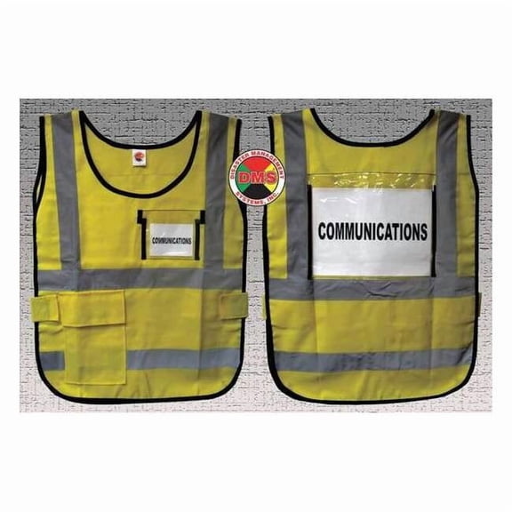 Disaster Management Systems Safety Vest,Yellow,Nylon DMS-05833