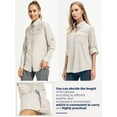 thumbnail image 6 of POENTAB Long Sleeve Fishing Shirts for Women Quick Dry Sun UV Protection Convertible Button Shirt Blouse for Hiking Safari, 6 of 8