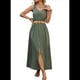 thumbnail image 2 of Vestidos de Verano para Mujer 2025, Sin Mangas, Abotonados, Cintura Baja, Informales, Corte A, Vestido Midi, Vestido de Verano, Verde , Talla S, 2 of 10
