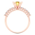 thumbnail image 4 of 1.05ct round cut yellow Zircon 18k rose gold Bridal Wedding Engagement Promise Anniversary Ring for Women size 5.5, 4 of 7
