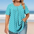 thumbnail image 2 of Plebaso Plus Size Shirts for Women Polka Dot Short Sleeve Tops Women's Casual Summer Oversized T Shirts, 2 of 6
