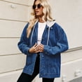 thumbnail image 6 of FJUCHAI Women's Jean Jacket Denim Jacket Buttons Oversize Denim Coats with Detachable Hood,Loose Casual Female Denim Outwear S-XXL, 6 of 9