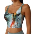 thumbnail image 2 of Rateoe Exotic Birds Forest Print Womens' Sports Bras Scoop Neck Sports Vest- Padded U Back Seamless High Impact Support-Medium, 2 of 8