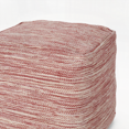 thumbnail image 5 of Enigma Yarn and Cotton Square Pouf in Red and White - Versatile for Ottomans and Floor Cushions, 5 of 5