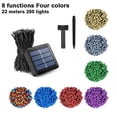 thumbnail image 2 of Dinheiro Cadena de luces solares de 200 LED de 72 pies con 8 modos para jardín, patio, fiesta de bodas, 2 of 5