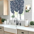 thumbnail image 5 of Dandelion Balloon Curtains for Living Room/French Door, Navy Blue Flowers Modern Minimalist Spring Tie Up Curtains 63 Inch Length Energy Saving Kitchen Curtains Shades for Windows 42"x63", 5 of 8