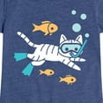 thumbnail image 3 of Instant Message - Snorkel Cat - Toddler & Youth Girls Short Sleeve Graphic T-Shirt, 3 of 6