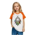 thumbnail image 4 of Favoffer Boys And Girls Orange Festival Short Sleeve Shirts Western Aztec Print Fit Tops Fall Casual Fashion Round Neck Blouses 3-14Y, 4 of 9