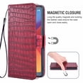 thumbnail image 4 of Étui de Téléphone Mobile pour LG G6, Étui en Cuir pour LG G6, Étui à Rabat, Rouge, 4 of 7