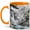 Orange, variant on Manga Mountain Cabin Coffee Mug, Black White Nature Mug, Outdoor Hiking Birthday Christmas Gift, Waterfall River Cottage Landscape Art, 11 oz White Ceramic Coffee Cup Gift for Tea