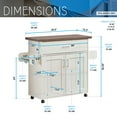 thumbnail image 4 of Techni Home Deluxe Mobile Kitchen Cart with Water-resistant Top and Adjustable Storage Cabinets RTA-858KC-GRY, 4 of 11