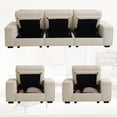 thumbnail image 6 of MAEVIS Modern Modular Chenille Sectional Sofa with Storage Space and Detachable Cover and Solid Wood Fame 3-Seat Modular Sectional Sofa & 2-Piece Armchair,Beige, 6 of 7
