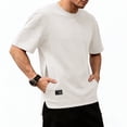 thumbnail image 2 of Cmfcve Men's Oversized Cotton T-Shirts Loose Fit Tee Short Sleeve 2026 Summer Casual Tops with Side Slit Hem, 2 of 6