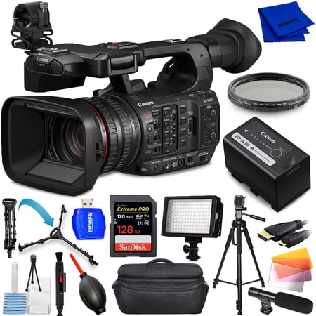 Canon XF605 UHD 4K HDR Pro Camcorder 5076C002 (International Model) - 14PC Accessory Bundle