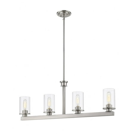 

4 Light Island/Billiard in Art Moderne Style 4 inches Wide By 13 inches High Brushed Nickel Bailey Street Home 372-Bel-2959265