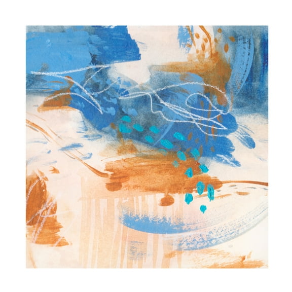 Canvas Wall Art - Melissa Wang 'Blu Hurricane I' Wall Art for Living Room, Bedroom, or Office Décor by Trademark Fine Art - 14 x 14 Inches