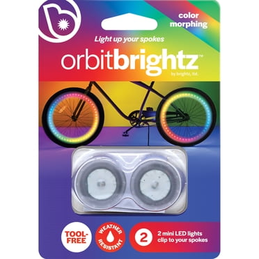 Brightz Orbit Color Morphing LED Bicycle Spoke Clip Lights, Weather-Resistant, Width 1 in, 2 Count