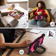 thumbnail image 5 of SaniMore Case for Samsung Galaxy Tab A7 Lite 8.7 inch 2021 Model (SM-T220/T225), Shockproof Shoulder Strap 360° Rotating Handle Bracket Pencil Holder Tri-layer Hybird Anti-drop Kids Shell, Black+Rose, 5 of 9