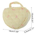 thumbnail image 2 of Unique Bargains Heart-shaped Bow & Checkered Pattern Makeup Bag for Travel Yellow Polyester, 2 of 6