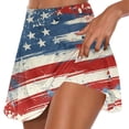 thumbnail image 2 of QATAINLAV Plus Size 4th of July Skort, Women 2025 Summer Fake Two Piece Yoga Shorts American Flag Patriotic Tennis Skirts Multicolor S, 2 of 6