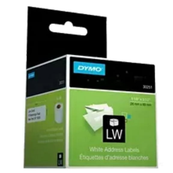 ~Brand New Original DYMO 30252 350 / Roll Labels Address Label Black on White 1-1/8" x 3-1/2" (28mm x 89mm) - 2 Rolls / Box