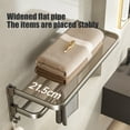 thumbnail image 5 of HaoXun No-Hole Bathroom Shelf Wall-Mounted Storage Rack with Glue and Wall Studs - Aluminum Alloy Gray Bathroom Organizer for Toilet, Balcony, Washroom (15.74x8.46x6.9in), 5 of 6